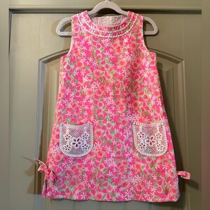 LILY PULITZER Girls Floral Vibrant Printed Shift Dress Size 7